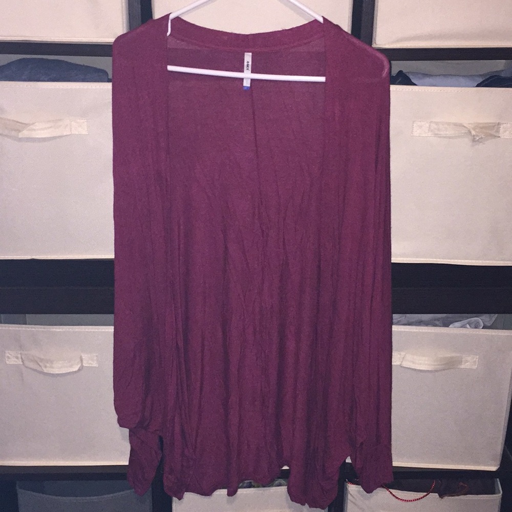 Oversized & Comfy, Burgundy, Long Sleeve Cardigan